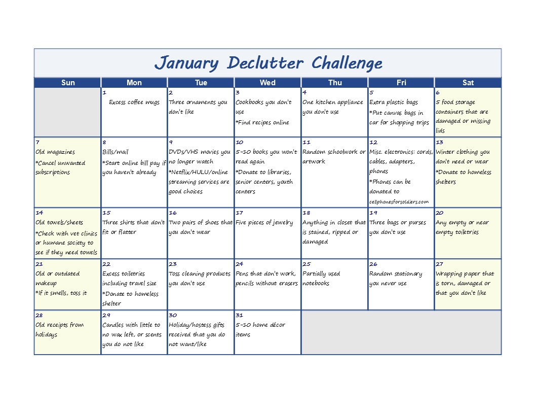 January Declutter Challenge - Organize Your Home in ONE Month!
